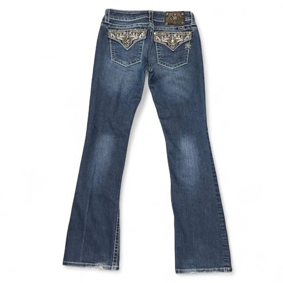 Miss Me Women’s JP 50909B2 Bootcut Jeans embellished back pocket flaps Sz 29 - Picture 3 of 8